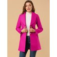 thumbnail image 2 of INSPIRE CHIC Manteau Trench Long pour Femme, Mignon, à Col Rabattu, à Simple Boutonnage, avec Ceinture, 2 of 4