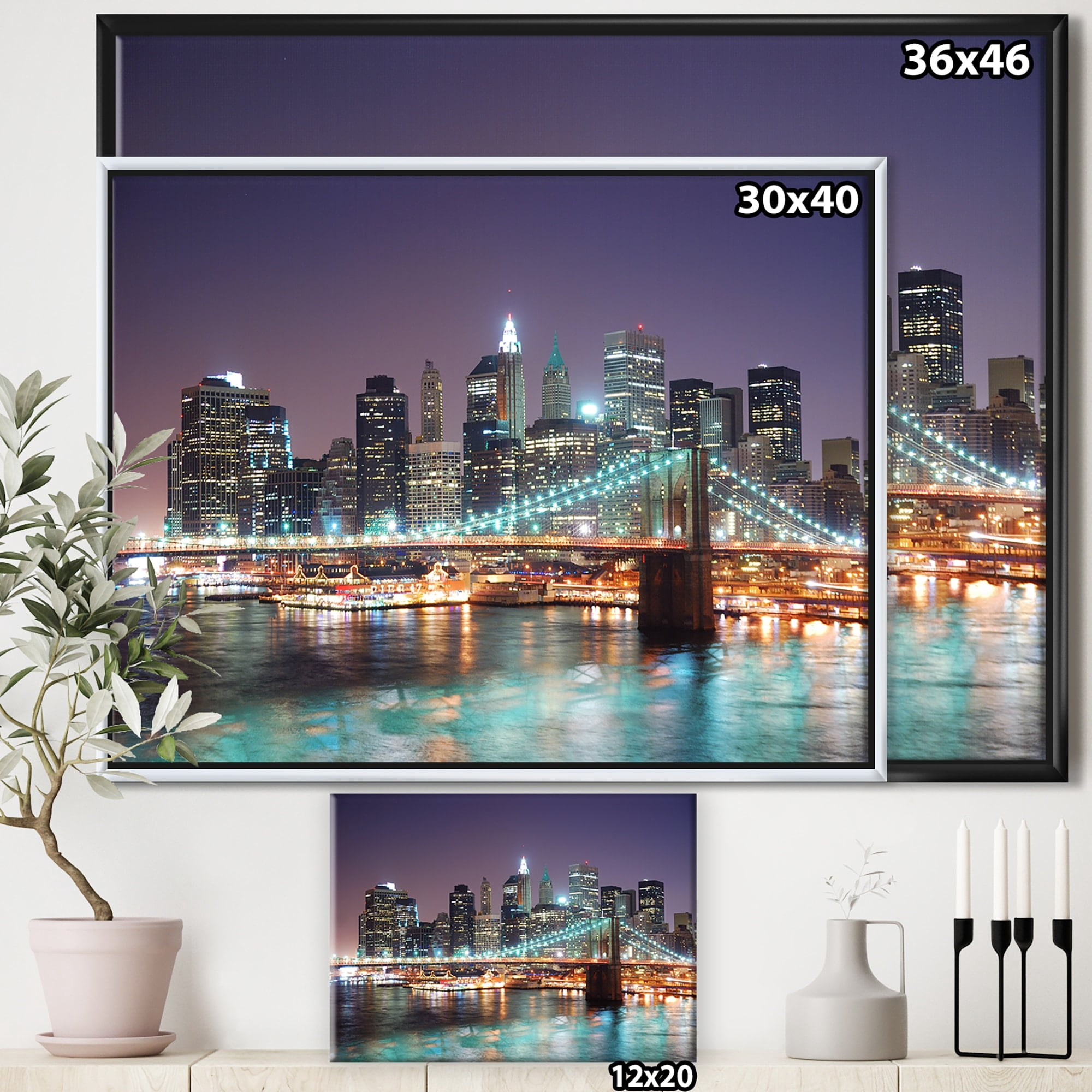 Design Art Gratte-Ciel De New York City Manhattan  Sur Toile Encadrée