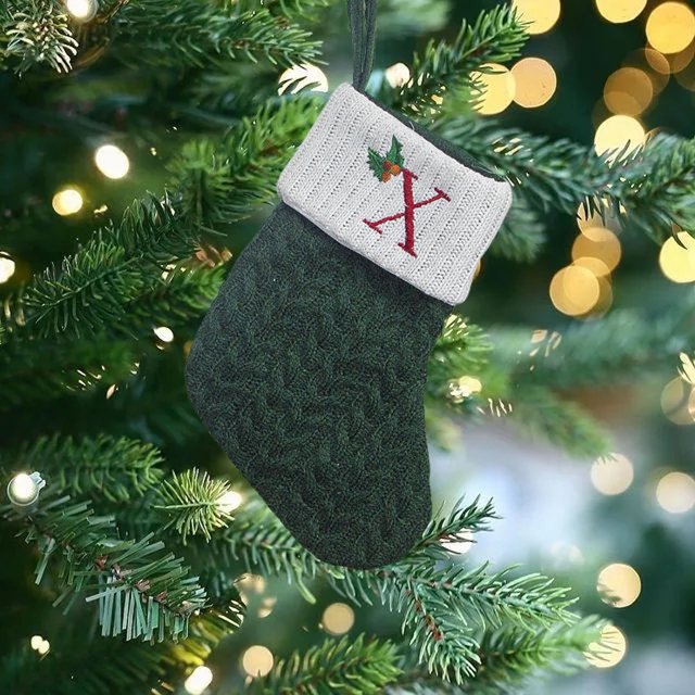 Vaidha Christmas Large Letters Christmas Stockings Cute Striped Christmas Tree Pendant Holiday Decorations