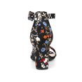 thumbnail image 2 of BLISSFUL STEP Women's Shoes Solid Color Open Toe Block High Heels Summer Sandals Black Flower 7, 2 of 7