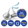 thumbnail image 1 of Darling Souvenir 13th Birthday Custom Name Stickers chocolate Candy Labels 190 Pcs-Blue, 1 of 2
