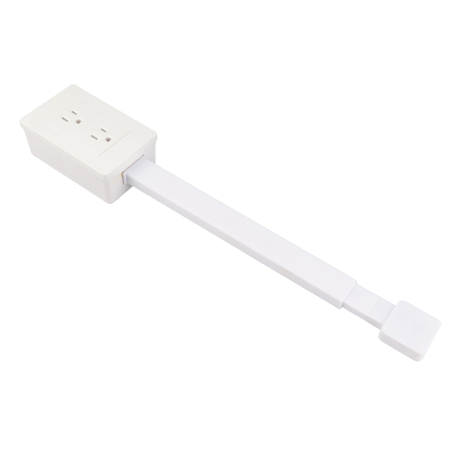 Flat Extension Cord, Flat Plug Power Strip with 2 Outlets, Hidden Outlet Extender for Wall Mount, Desk Charging Station, 22 to 34 Inch Extension, 180 Degree Rotatable