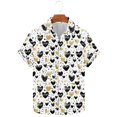thumbnail image 1 of Weiqiqre Mens Sweatshirt Funny Love Pattern Printed Short Sleeve Quick Dry Button Down Lapel Shirt, 1 of 5