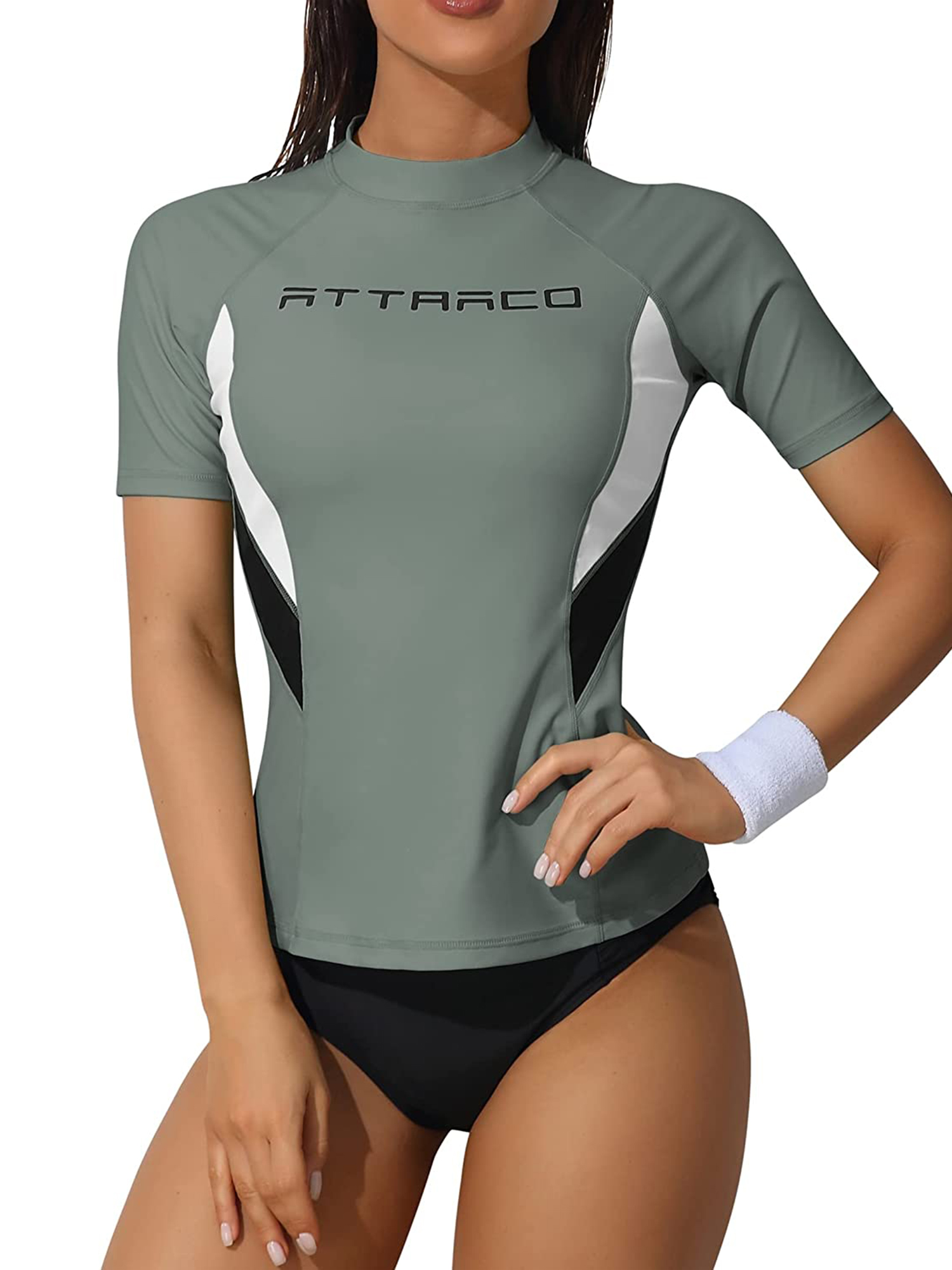 Chemise de Protection Solaire pour Femmes Surf Manches Courtes Rush Guard Camping Sport