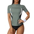 thumbnail image 1 of Women's Surfing Sun Protection Short Sleeve Rush Guard Camping Workout Sport Shirt, 1 of 6