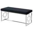 thumbnail image 1 of Best Master Velvet and Stainless Steel Bench in Black and Silver, 1 of 2