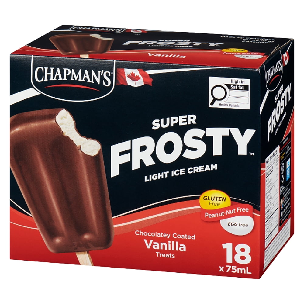 Chapman's Super Frosty Barres de Crème Glacée Légère en Boîte 18 x 75mL