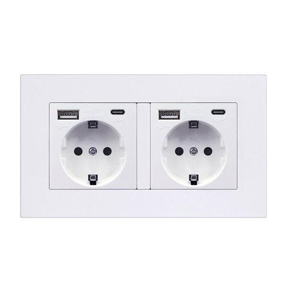 Prise courant murale UE avec port charge USB Type C Panneau 16A.. ignifuge P9A9