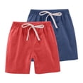 thumbnail image 1 of Popular Picks,2PC Kids Shorts, Solid Casual Sports, Drawstring, Summer, Kids' Outfit, Quick Dry, Comfortable Fit Perfect for Layering|100%Polyester,White,Sopatenor, 1 of 4