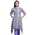 thumbnail image 1 of Bimba Hauts Imprimés Teinture sur Nœuds Animaux Violets pour Femmes Kurti Asymétrique Robe d'Été pour Filles XSmall, 1 of 6