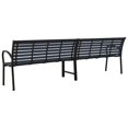 thumbnail image 3 of vidaXL Banc de Jardin Double 251 cm Acier et WPC Noir, 3 of 4