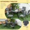 thumbnail image 4 of Outsunny Ensemble de Salle à Manger de Patio, Table Extensible, 6 Chaises Empilables, Gris Foncé, 4 of 10