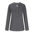 thumbnail image 4 of Qertyioot Chemise Blouse Décontractée pour Femme à Boutons, Manches Longues, Col Rond, Ajustée, avec Dentelle Cousue, 4 of 6