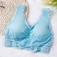thumbnail image 1 of Mefallenssiah Woman'S Solid Color Lace Comfortable Bra Underwear Undies (Blue), 1 of 5