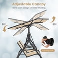 thumbnail image 3 of Gymax 2-Person Porch Swing Adjustable Canopy Swing Chair w/ Tempered Glass Table, 3 of 6
