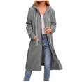 thumbnail image 1 of LOVZFMLL Vestes pour Femmes Décontractées à Manches Longues avec Poche à Fermeture Éclair, Sweat à Capuche, 1 of 5