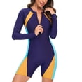 thumbnail image 1 of Aboser Womens Rash Guard 2024 Athletic Surfing Swimsuit Summer Long Sleeve Bathing Suit UV Proction Swimwear with Boyleg, 1 of 7