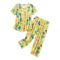 thumbnail image 1 of Yoodem Pyjamas pour Femmes Ensembles de Pj pour Femme Été Col Rond Ensemble Pyjamas Manches Courtes Pantalon Long Ensemble de Pyjama, 1 of 3