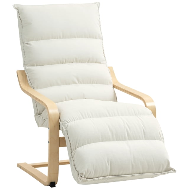 HOMCOM Modern Accent Chair with Footrest, Upholstered Comfy Armchair