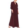 thumbnail image 1 of PVCS Chemise Habillée pour Femme Jupe Longue Manche Longue Poche Automne Printemps Col de Chemise, 1 of 9