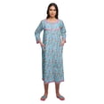 thumbnail image 4 of Moomaya Coton Femme Longueur Genou Manches 3/4 Chemise de Nuit Imprimée Tenue de Nuit, 4 of 5