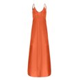 thumbnail image 3 of LSLJS Robe d'Été Décontractée Aguichant pour Femme, Sans Manches, à Col Rond, Unie, avec Fente, Grande Taille, 3 of 4
