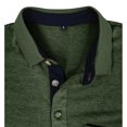 thumbnail image 5 of RXIRUCGD Blouse à Col Rabattu à Manches Longues et à Blocs de Couleur pour Hommes, Vert Armée, Taille : L, 5 of 5