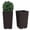 Brown, variant on Costway 23" Tall Planters Set of 2 Rattan Wicker Plant Pot Self-watering Tree Pot Brown