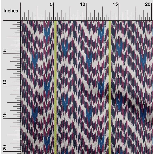 oneOone Tissu Polyester Lycra Rayé & Chevron Ikat Imprimé au Mètre 56 Pouces de Large
