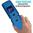 thumbnail image 2 of Case for Alcatel Go Flip 4 / TCL Flip Pro Phone, Nakedcellphone Slim Hard Shell Protector Cover with Grid Texture - Cobalt Blue, 2 of 7