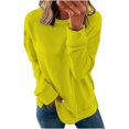 thumbnail image 2 of Meichang Chandails à Col Rond pour Femmes Décontractés à Manches Longues Chandails à Enfiler Hauts Unis Coupe Ample Printemps Hiver Chandail en Molleton en Liquidation, 2 of 6