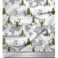 thumbnail image 3 of Soimoi Green Rayon Fabric Tree & World Map Print Sewing Fabric Yard 56 Inch Wide, 3 of 3