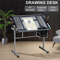 thumbnail image 3 of Yaheetech Adjustable Drafting Drawing Craft Table w/Storage Drawers,Silver, 3 of 10
