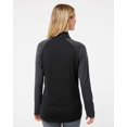 thumbnail image 3 of Adidas Womens Stripe Block Quarter-Zip Pullover, 2XL, Team Navy Blue, 3 of 3