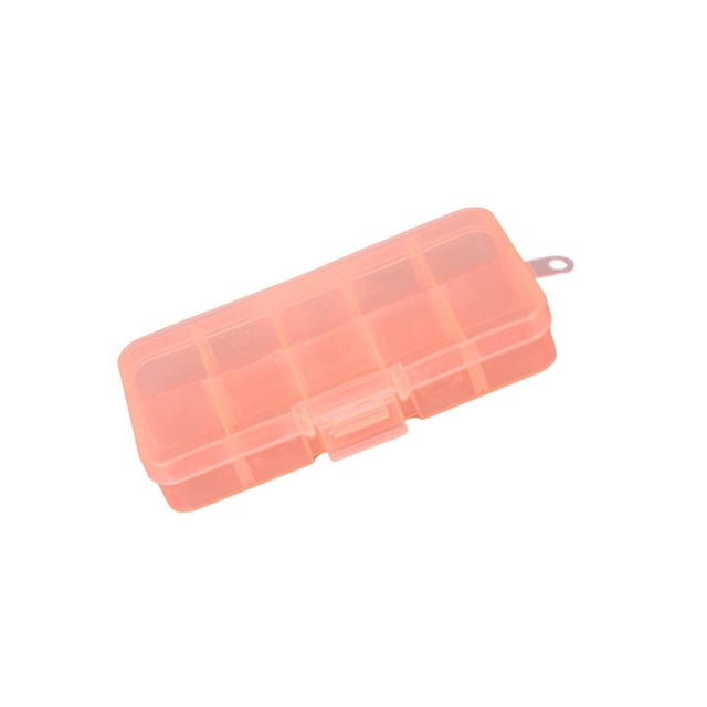 10 Grid Plastic Jewelry Removable Storage Box Beads Earring Brooch False Container Orange