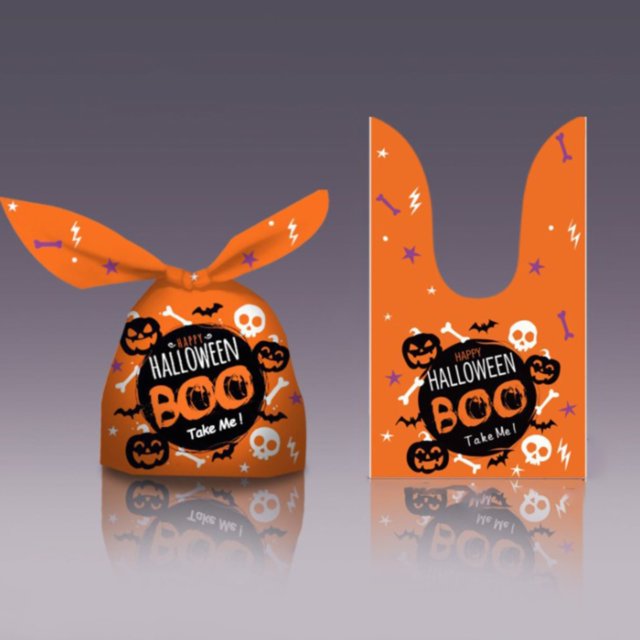 Oleegame 1PC Produce Storage Rabbit Ears Pumpkin Candy Bag Snack Bag Baking Cookie Bag Gift Bag Upgraded And Halloween Goodie Bags For Halloween Party