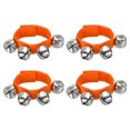 thumbnail image 1 of Unique Bargains 4 Pcs Clochettes de Poignet, Clochettes à Grelots Clochettes de Cheville Instruments de Percussion Rythme Musical pour Fête Noël, Orange, 1 of 5