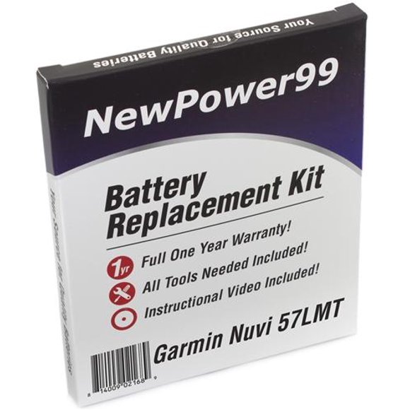 Garmin Nuvi Kit de Remplacement de Batterie 57LMT avec Outils, Instructions Vidéo, Batterie Longue Durée et Garantie Complète d'Un An