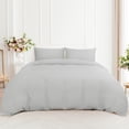 thumbnail image 4 of PiccoCasa 3 Pieces Microfiber Soft Breathable Duvet Cover Set Light Gray Full, 4 of 7