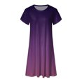 thumbnail image 4 of Jusqu'à 65 % de Réduction! Robes de Mode d'Été pour Femmes 2024 Grande Taille Décontractée Col Rond Manches Imprimé Floral avec Poche Robe Ample Longueur Genou, 4 of 4