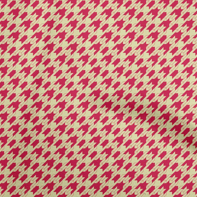 oneOone Georgette Viscose Red Fabric Houndstooth Craft Projects Decor Fabric Printed By The Yard 42 Inch Wide