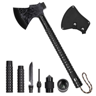 18" Folding Tactical Axe Hatchet Survival Camping Axe with Hammer Sheath Outdoor