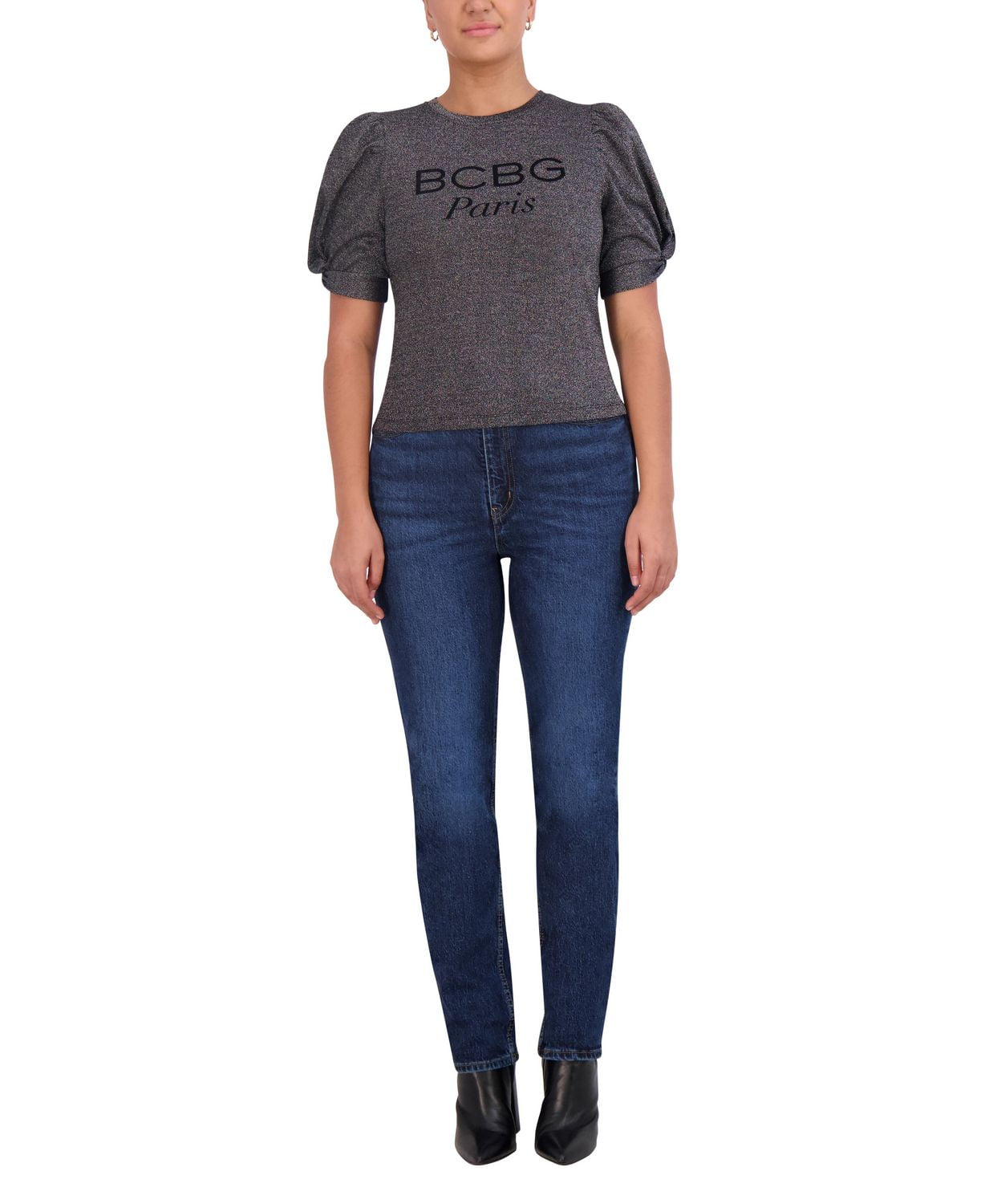 BCBG LIQUID FOIL TOP