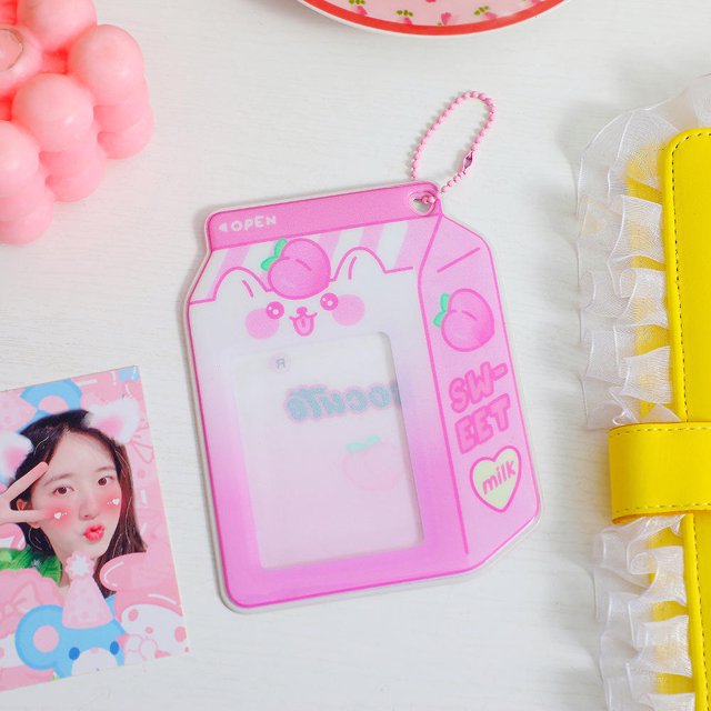 Korean Milk Bottle Photocard Holder 3inch Card Set Cartoon Cute Photo Star Chasing Student Girl Bus Card Storage Bag