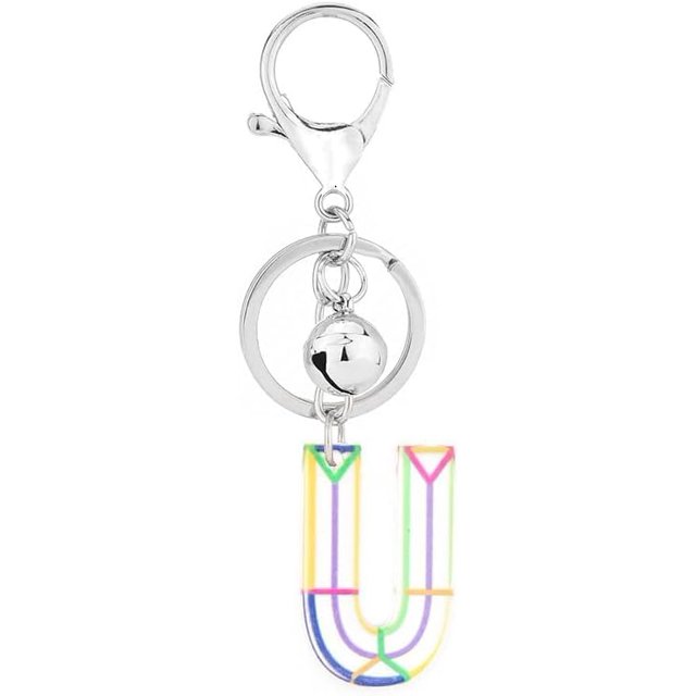 Letter Keychain,26 Letters A-Z Decorative Letter Keychain,Name Keychain for Women Girls Men Teenager Gift