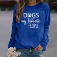 thumbnail image 2 of IROINID Économies Hauts à Manches Longues pour Femmes T-shirt Imprimé Blouse Col Rond Hauts de Détente Chandail en Molleton, Bleu, 2 of 4