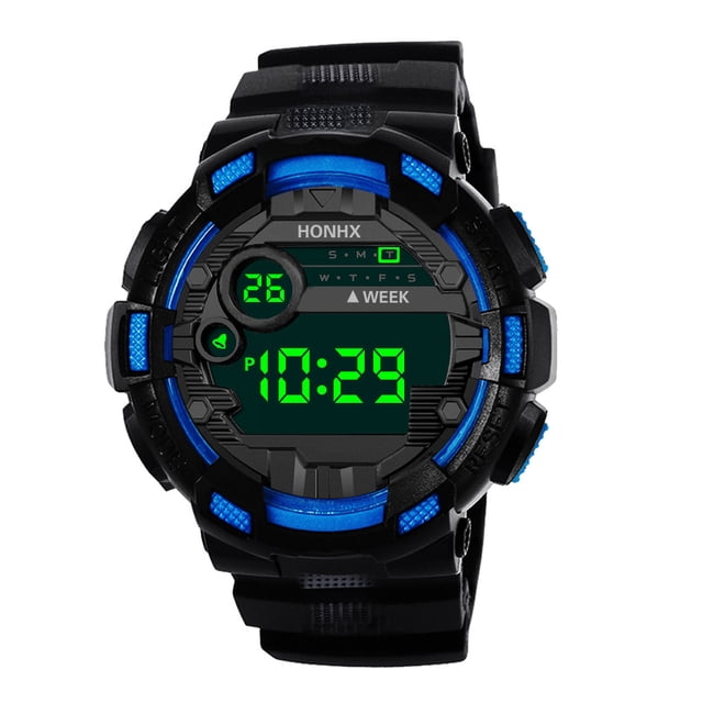 ZZkhGO Montre de Sport Numérique à DEL pour Homme, Montre Électronique d'Extérieur avec Date, Montre Résistante à l'Eau pour la Course et la Randonnée