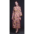 thumbnail image 4 of Bimba Peach Floral Daisy & Clematis Womens Robe Dressing Gown Long Bride Getting Ready Shirt Printed Bath Robe Girls X, 4 of 5