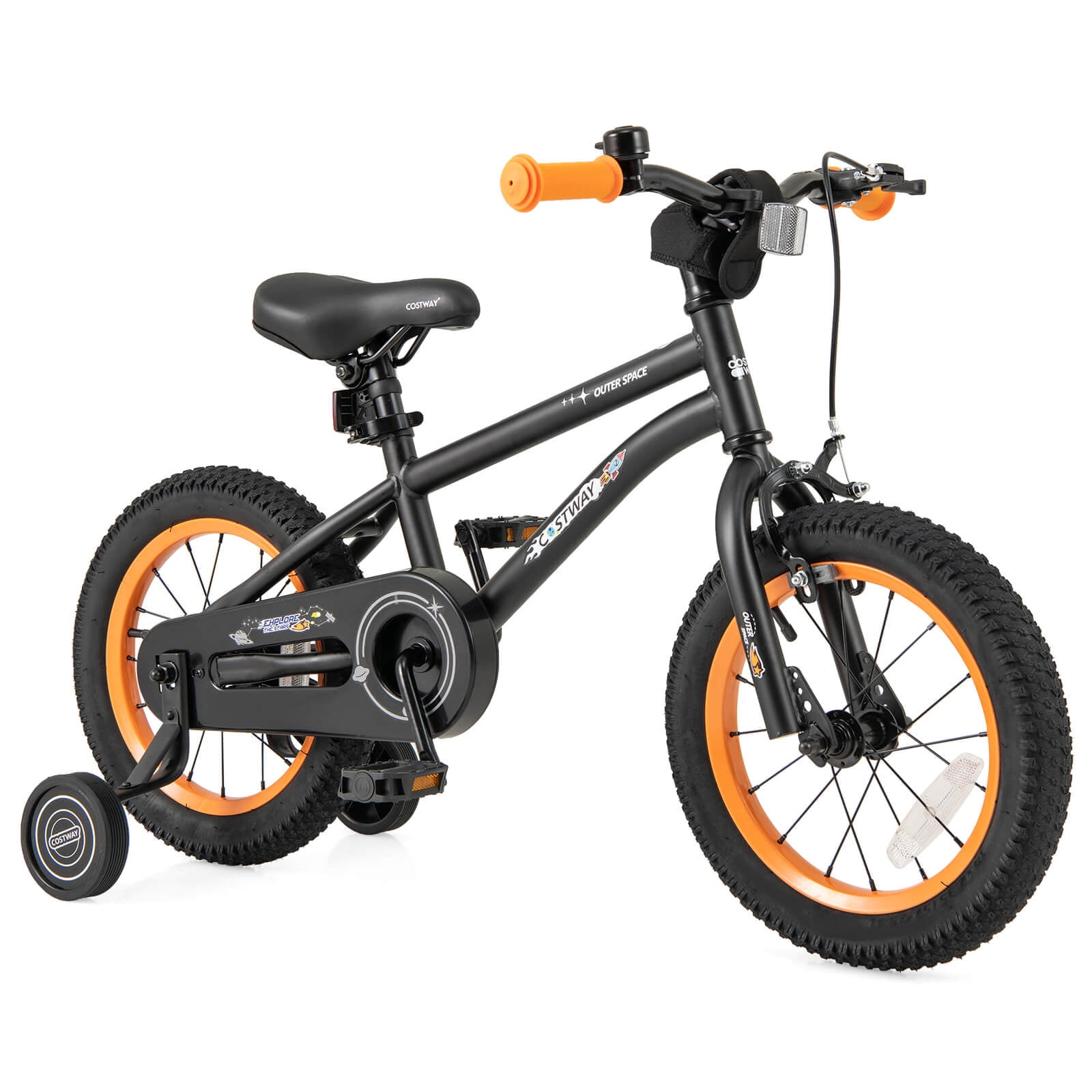 Costway 14-Inch Kid's Bike for 3-5 Years Old with Adjustable Saddle & Anti-slip Handlebar Black