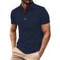 thumbnail image 1 of YDLCAFD European Pure Color and Versatile Men Casual Loose Collar Button Open Collar Ribbed Sports Short Sleeved Shirt, 1 of 6